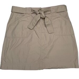 Arie Ariella Skirt Khaki Tan Cotton Belted Basiccore Coastal Grandma Women XL